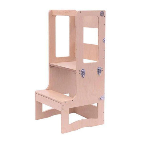MY HAPPY HELPERS  - TAVOLO - Convertible Learning Tower - Tower to Table - Varnished Birch